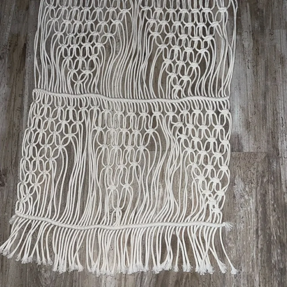 NEW OPALHOUSE MACRAME table runner 15 x 104